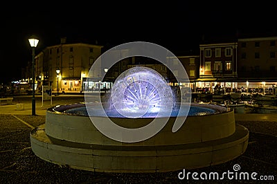 Detail of a fountain with colored lights Editorial Stock Photo