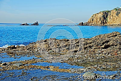 Crescent Bay and Seal Rock, North Laguna Beach, California. Stock Photo