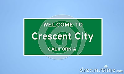 Crescent City, California city limit sign. Town sign from the USA Stock Photo