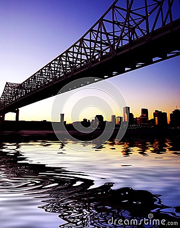 Crescent City Connection Bridge in New Orleans Stock Photo