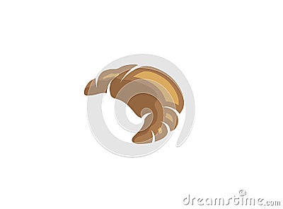 Crescent a croissant hand for logo design Cartoon Illustration
