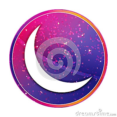 Crescent half moon icon creative trendy colorful round button illustration Cartoon Illustration