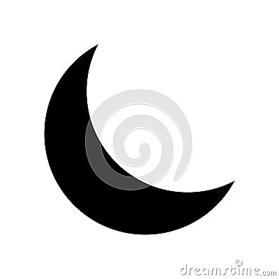 Crescent half moon icon flat vector illustration design Vector Illustration