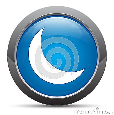 Crescent half moon icon premium blue round button vector illustration Vector Illustration