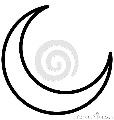 Crescent, half moon Isolated Vector Icon that can be easily modified or edited Vector Illustration