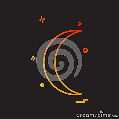 Crescent icon design vector Vector Illustration