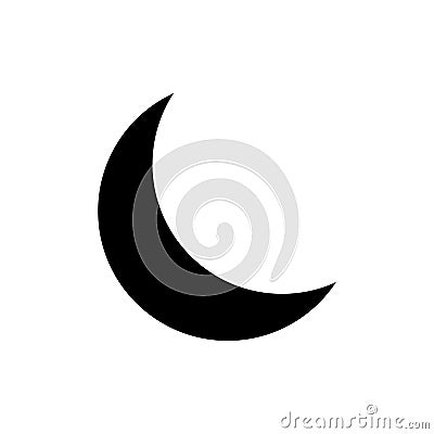 Crescent lunar icon. Star astronomical incomplete symbol of moon Vector Illustration