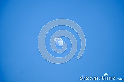 Crescent moon with blue sky Stock Photo