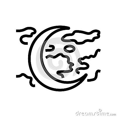 crescent moon sleep night line icon vector illustration Vector Illustration