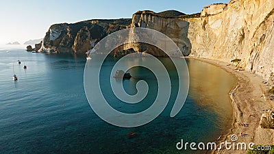 Half moon bay beach on Ponza Island in Italy Stock Photo