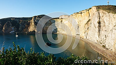 Half moon bay beach on Ponza Island in Italy Stock Photo