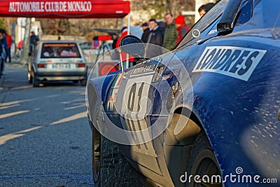 Historic Monte-Carlo Rally checkpoint close-up Editorial Stock Photo