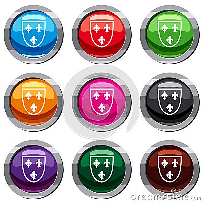 Crest set 9 collection Vector Illustration