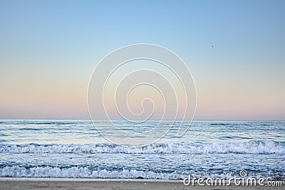 Crest of a wave in the Black Sea at sunset, selective focus. Sea waves background series images Stock Photo
