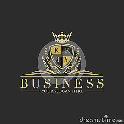 Crests logo, Hotel logo, luxury letter monogram Stock Photo