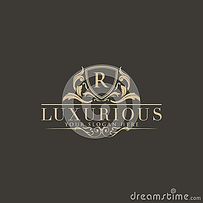 Crests logo, Hotel logo, luxury letter monogram Vector Illustration