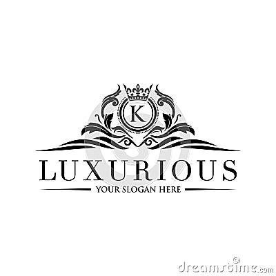 Crests logo, Hotel logo, luxury letter monogram Vector Illustration