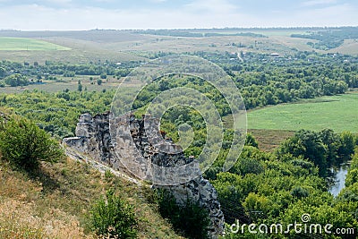 Cretaceous outcrops diva in Divnogorie Mountain Stock Photo