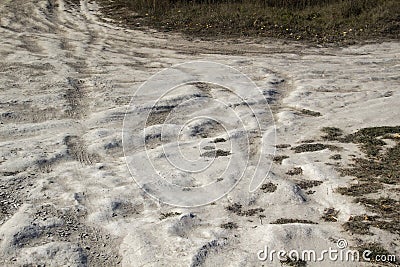 Cretaceous road in the Ukraine, the village of Mogritsa Stock Photo