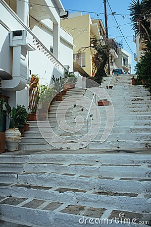 Cretan Alleys - Agios Nikolaos 6 Editorial Stock Photo