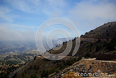 Cretan mountain road Stock Photo