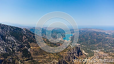 Crete mountain landscape, top view. Stock Photo