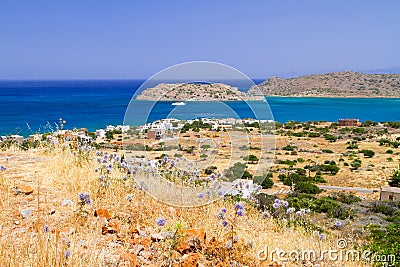 Crete scenery with Mirabello Bay Stock Photo