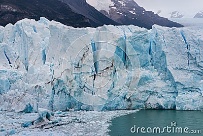Crevasses in Perito Moreno glacier Stock Photo