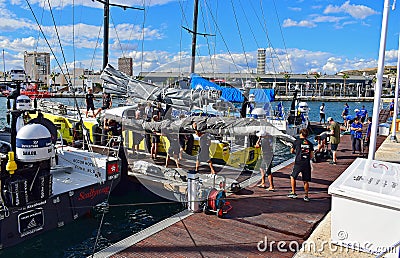 Crew Carrying A Very large Sale Volvo Ocean Race 2017 Editorial Stock Photo