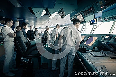 Crew of cruise Ship in Patagonia Editorial Stock Photo