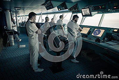 Crew of cruise Ship in Patagonia Editorial Stock Photo