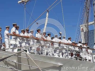 Crew on deck Editorial Stock Photo