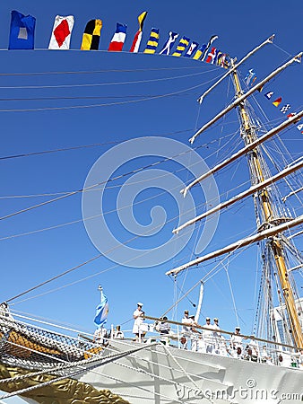 Crew on deck Editorial Stock Photo