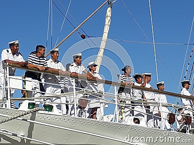 Crew on deck Editorial Stock Photo