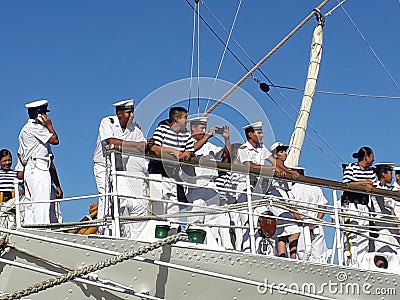 Crew on deck Editorial Stock Photo