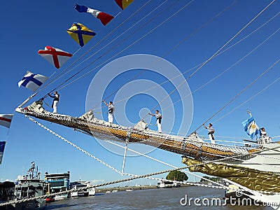 Crew on pole Editorial Stock Photo