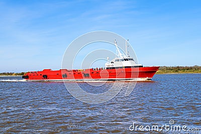 Offshore Crewboat Stock Photo