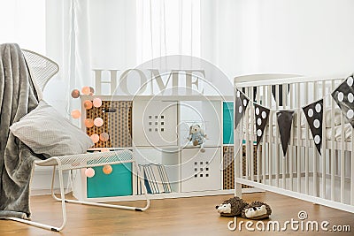 Crib and commode Stock Photo