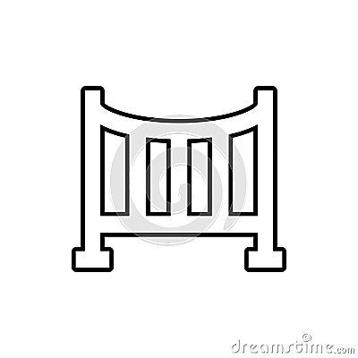 Crib glyph icon. Element of Furniture for mobile concept and web apps icon. Thin line icon for website design and Vector Illustration