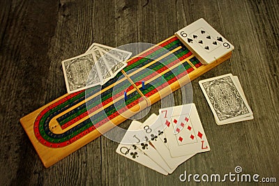 Cribbage, numbers card game, 15, 31, crib, Editorial Stock Photo