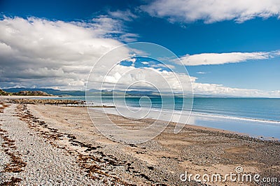 Criccieth beach, Gwynedd, Wales Stock Photo