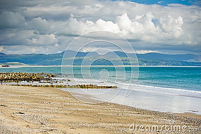 Criccieth beach, Gwynedd, Wales Stock Photo