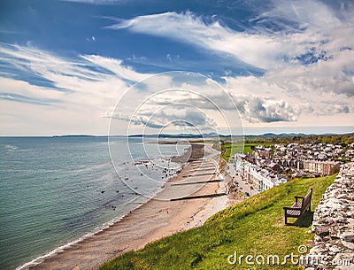 Criccieth, Snowdonia,Wales, Beach view Stock Photo