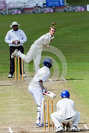 Cricket Action Sport Editorial Stock Photo