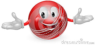 Cricket Ball Mascot Vector Illustration