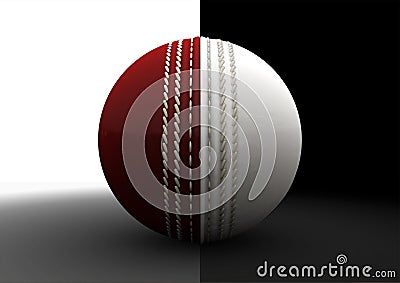 Cricket Ball Split Between Formats Stock Photo