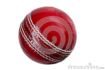 Cricket ball on white background Stock Photo