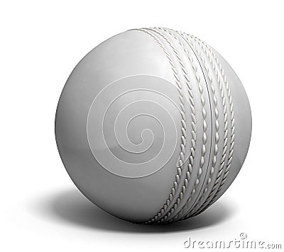 Cricket Ball White Stock Photo