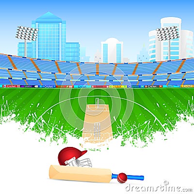 Cricket bat and ball Vector Illustration