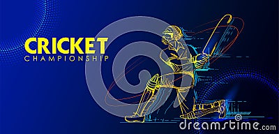 Cricket championship sports with protective mask showing stay safe from Covid 19 corona virus pandemic Vector Illustration